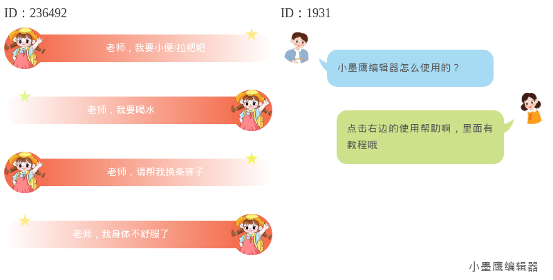 幼儿园公众号对话问答排版技巧：14组卡通可爱风样式微信公众号素材推荐