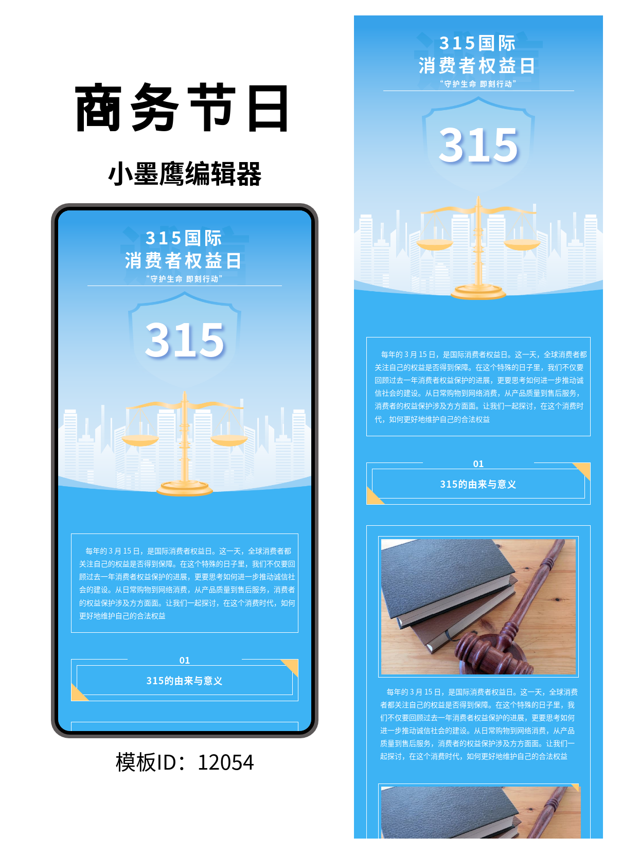 商务风315国际消费者权益日公众号排版模板分享