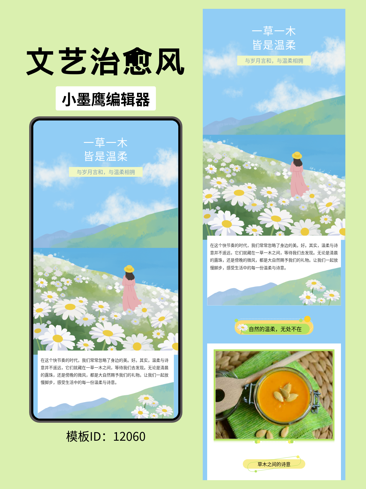 文艺风公众号排版模板分享：治愈系图文一键套用指南