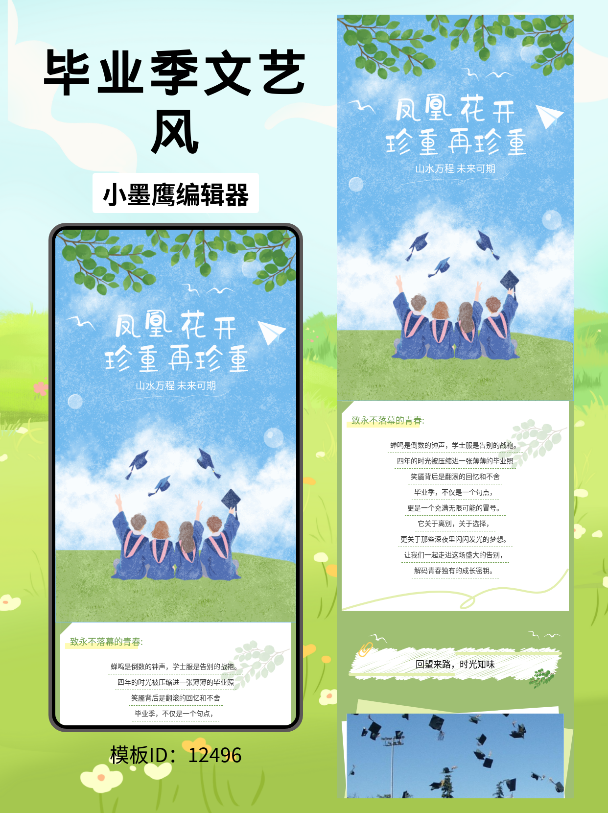 毕业季文艺公众号常用免费模版分享：用这组&ldquo;凤凰花开&rdquo;排版，留住你的青春纪念