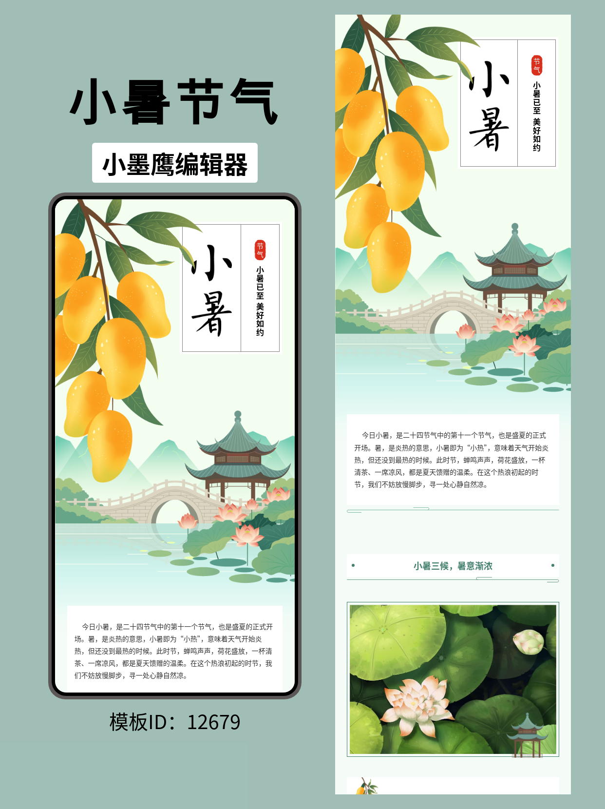 小暑古风公众号排版公众号模板推荐｜24节气国风图文一键套用指南