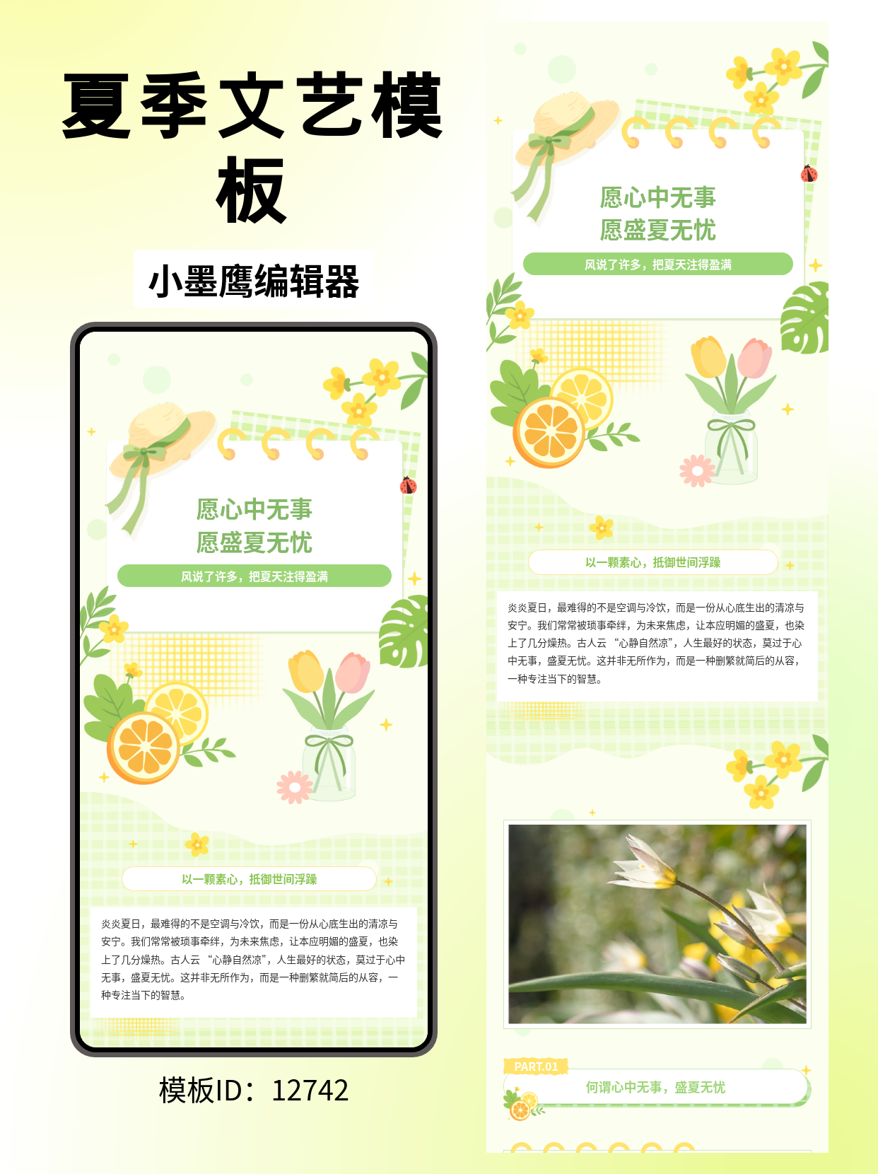 手把手教你套用&ldquo;盛夏无忧&rdquo;文艺风排版微信公众号模版编辑器，打造清新公众号图文