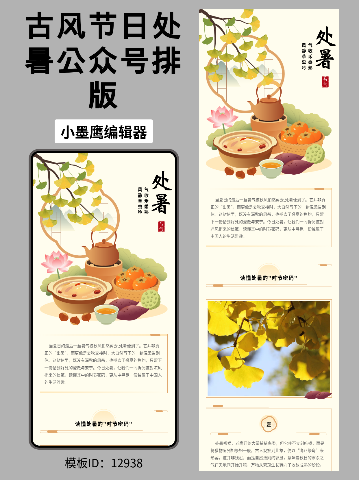 二十四节气&middot;处暑｜古风风格公众号文章排版公众号模板网站分享